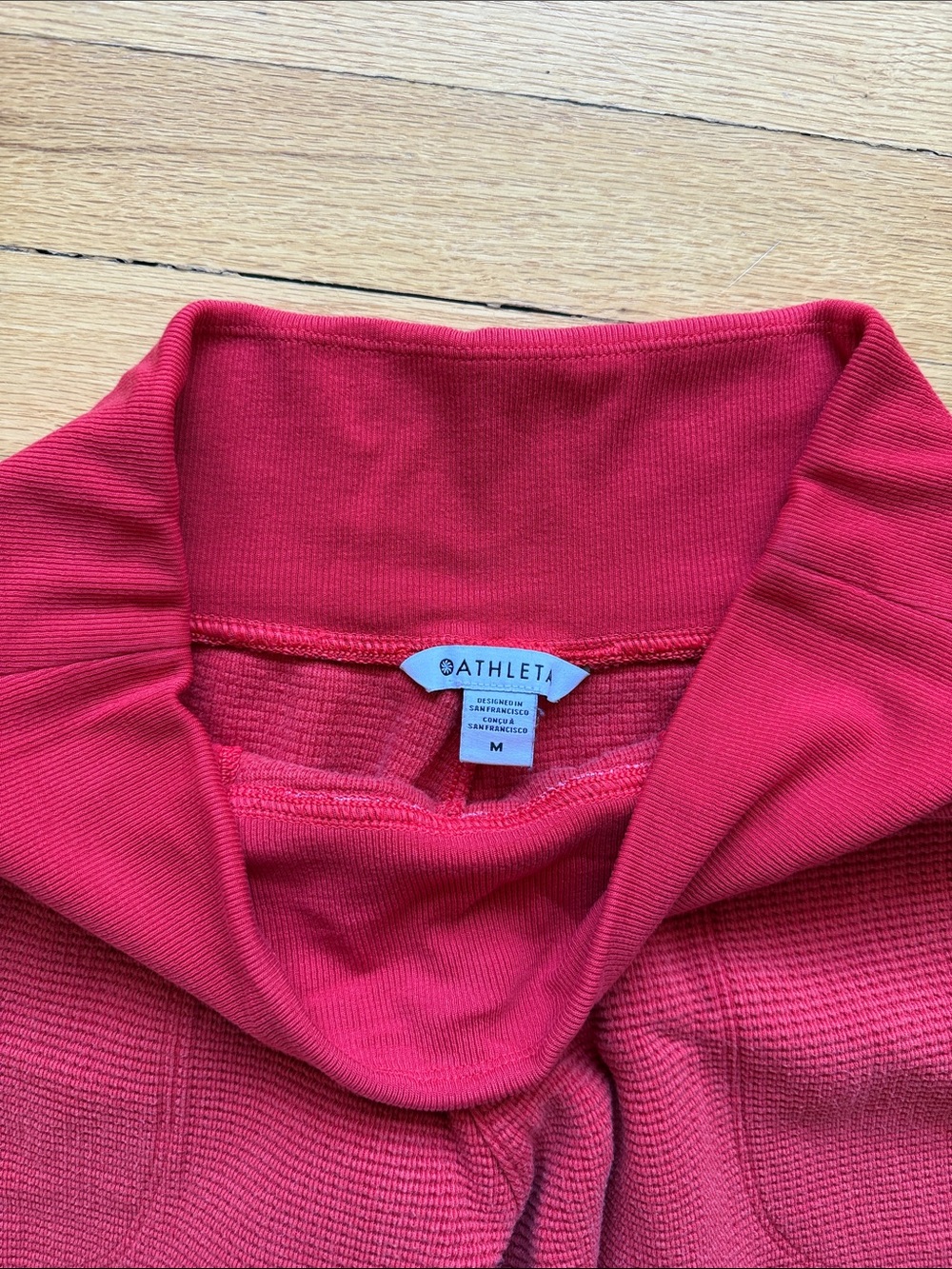 Athleta Red Cropped Knit Jogger Pants - Picture 3 of 3